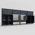 M2222 Modular Work Bench - H3100mm x W7500mm | MDF WBT | Dark Grey