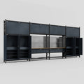 M2222 Modular Work Bench - H3100mm x W7500mm | MDF WBT | Dark Grey