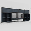 M2222 Modular Work Bench - H3100mm x W7500mm | MDF WBT | Dark Grey