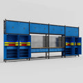M2222 Modular Work Bench - H3100mm x W7500mm | MDF WBT | Blue