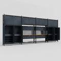 M2222 Modular Work Bench - H3100mm x W7500mm | MDF WBT | Dark Grey