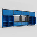 M2222 Modular Work Bench - H3100mm x W7500mm | MDF WBT | Blue