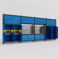 M2222 Modular Work Bench - H3100mm x W7500mm | MDF WBT | Blue