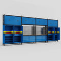 M2222 Modular Work Bench - H3100mm x W7500mm | MDF WBT | Blue