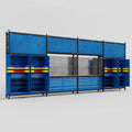 M2222 Modular Work Bench - H3100mm x W7500mm | MDF WBT | Blue