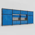 M2222 Modular Work Bench - H3100mm x W7500mm | MDF WBT | Blue