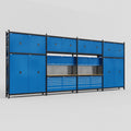 M2222 Modular Work Bench - H3100mm x W7500mm | MDF WBT | Blue