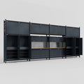 M2222 Modular Work Bench - H3100mm x W7500mm | MDF WBT | Dark Grey