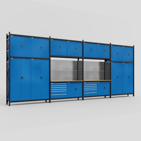 M2222-3C Modular Work Bench - H3100mm x W7500mm | MDF WBT | Blue