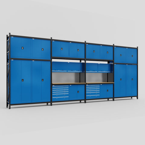 M2222-3C Modular Work Bench - H3100mm x W7500mm | MDF WBT | Blue
