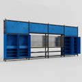M2222 Modular Work Bench - H3100mm x W7500mm | MDF WBT | Blue
