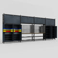 M2222 Modular Work Bench - H3100mm x W7500mm | MDF WBT | Dark Grey