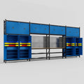 M2222 Modular Work Bench - H3100mm x W7500mm | MDF WBT | Blue
