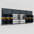 M2222 Modular Work Bench - H3100mm x W7500mm | MDF WBT | Dark Grey