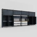 M2222 Modular Work Bench - H3100mm x W7500mm | MDF WBT | Dark Grey