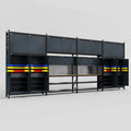 M2222 Modular Work Bench - H3100mm x W7500mm | MDF WBT | Dark Grey