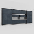 M2222 Modular Work Bench - H3100mm x W7500mm | Stainless WBT | Dark Grey