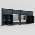 M2222 Modular Work Bench - H3100mm x W7500mm | Stainless WBT | Dark Grey