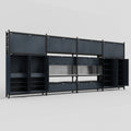 M2222 Modular Work Bench - H3100mm x W7500mm | Stainless WBT | Dark Grey
