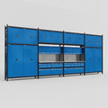 M2222 Modular Work Bench - H3100mm x W7500mm | Laminate WBT | Blue
