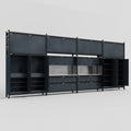 M2222 Modular Work Bench - H3100mm x W7500mm | Stainless WBT | Dark Grey