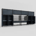 M2222 Modular Work Bench - H3100mm x W7500mm | Stainless WBT | Dark Grey