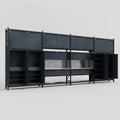 M2222 Modular Work Bench - H3100mm x W7500mm | Stainless WBT | Dark Grey