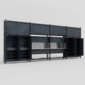 M2222 Modular Work Bench - H3100mm x W7500mm | Stainless WBT | Dark Grey
