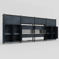 M2222 Modular Work Bench - H3100mm x W7500mm | Stainless WBT | Dark Grey