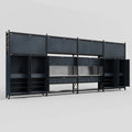 M2222 Modular Work Bench - H3100mm x W7500mm | Stainless WBT | Dark Grey