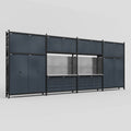 M2222 Modular Work Bench - H3100mm x W7500mm | Stainless WBT | Dark Grey