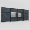 M2222 Modular Work Bench - H3100mm x W7500mm | Stainless WBT | Dark Grey