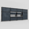 M2222 Modular Work Bench - H3100mm x W7500mm | Stainless WBT | Dark Grey