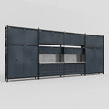 M2222 Modular Work Bench - H3100mm x W7500mm | Stainless WBT | Dark Grey