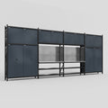 M2222 Modular Work Bench - H3100mm x W7500mm | Stainless WBT | Dark Grey