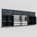 M2222 Modular Work Bench - H3100mm x W7500mm | Stainless WBT | Dark Grey