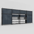 M2222 Modular Work Bench - H3100mm x W7500mm | Stainless WBT | Dark Grey
