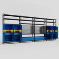 M2222 Modular Work Bench with Shelves - H3100mm x W7500mm | Laminate WBT | Blue