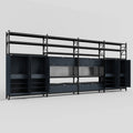 M2222 Modular Work Bench with Shelves - H3100mm x W7500mm | Laminate WBT | Dark Grey