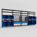 M2222 Modular Work Bench with Shelves - H3100mm x W7500mm | Laminate WBT | Blue