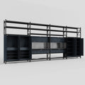 M2222 Modular Work Bench with Shelves - H3100mm x W7500mm | Laminate WBT | Dark Grey