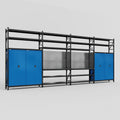 M2222 Modular Work Bench with Shelves - H3100mm x W7500mm | Laminate WBT | Blue
