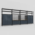 M2222 Modular Work Bench with Shelves - H3100mm x W7500mm | MDF WBT | Dark Grey