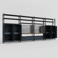 M2222 Modular Work Bench with Shelves - H3100mm x W7500mm | MDF WBT | Dark Grey