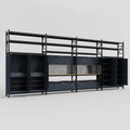 M2222 Modular Work Bench with Shelves - H3100mm x W7500mm | MDF WBT | Dark Grey