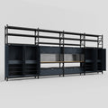 M2222 Modular Work Bench with Shelves - H3100mm x W7500mm | MDF WBT | Dark Grey