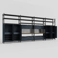 M2222 Modular Work Bench with Shelves - H3100mm x W7500mm | MDF WBT | Dark Grey