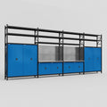 M2222 Modular Work Bench with Shelves - H3100mm x W7500mm