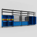 M2222 Modular Work Bench with Shelves - H3100mm x W7500mm
