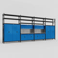 M2222 Modular Work Bench with Shelves - H3100mm x W7500mm